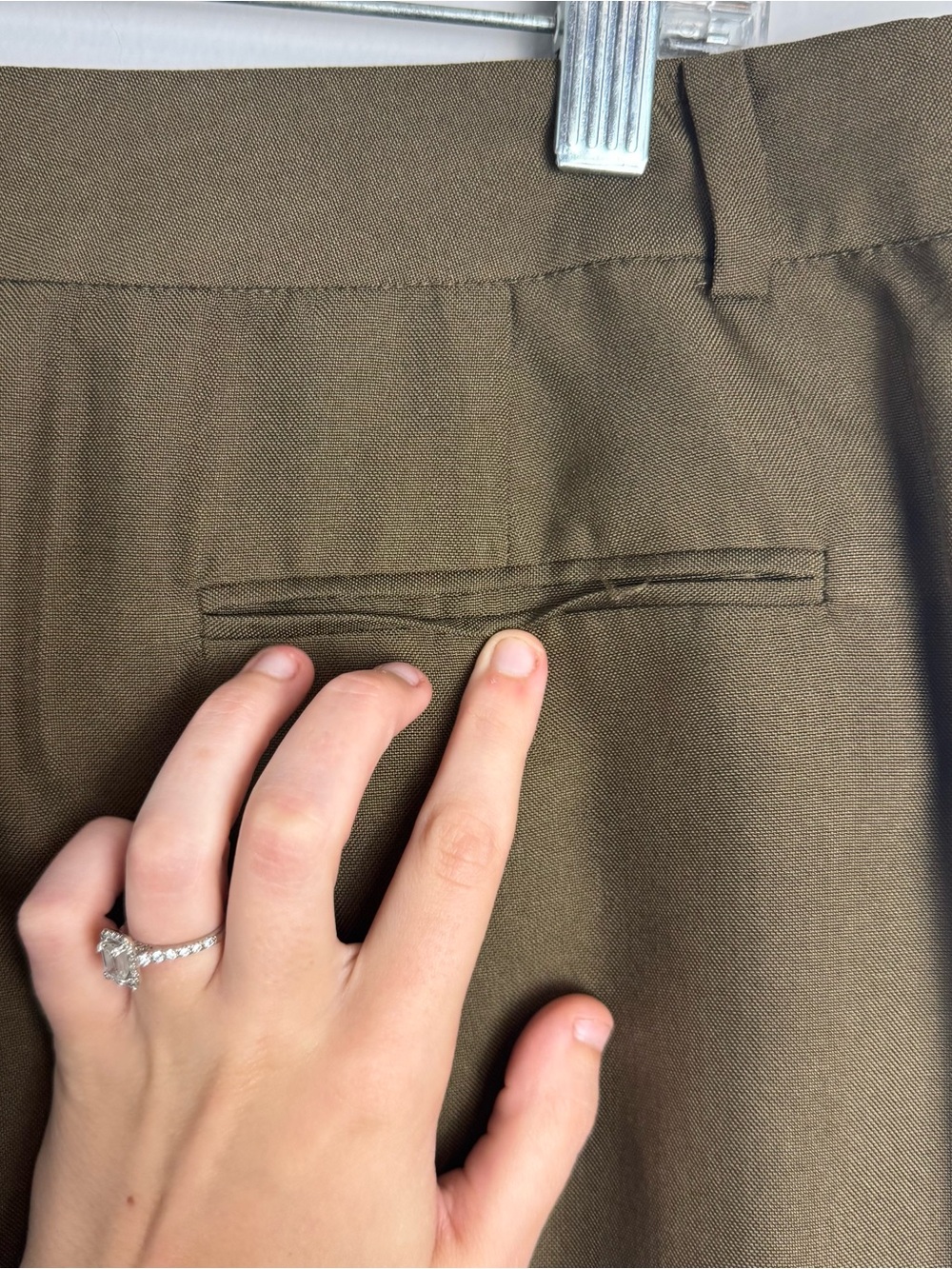 Lauren Ralph Lauren 100% Sill Women's Straight Leg Pants in Olive Brown Size 12 - Picture 7 of 9